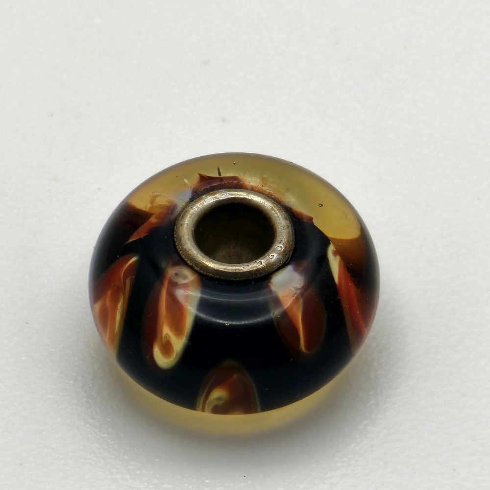Authentic Trollbeads Dark Leopard Bead Charm Signed 925 LAA Sterling Silver